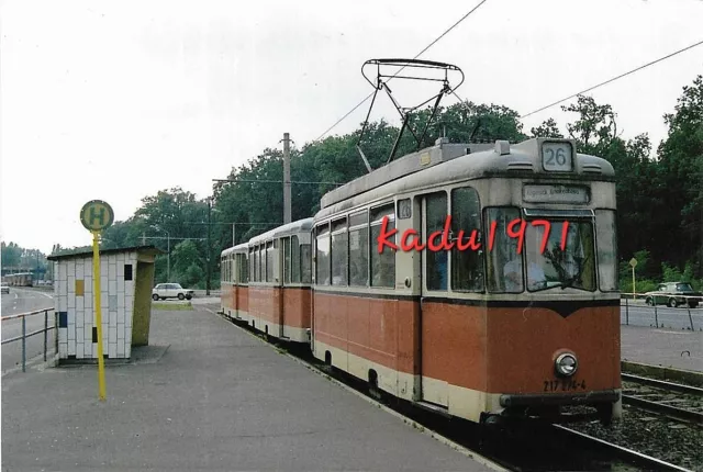 N155) Foto BVG Berlin Straßenbahn, TE59 217 274, Linie 26 Alte Försterei. 1990