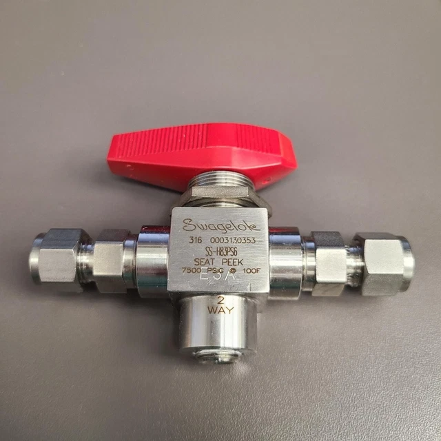 3/8 Tube OD 316ss 3-Pc High Pressure Ball Valve (7500 Psi) Swagelok SS-H83PS6