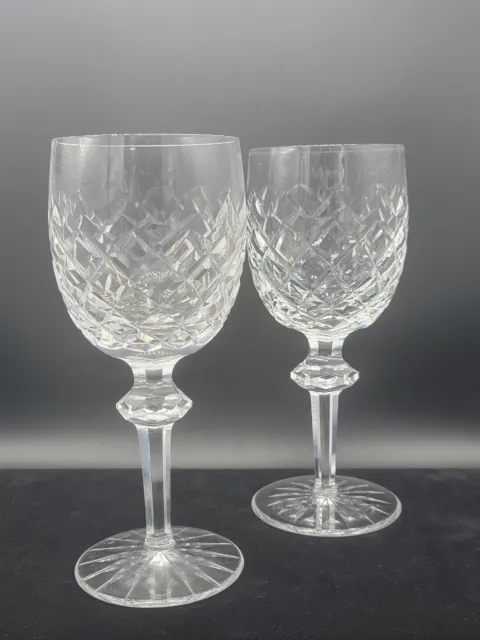 Waterford Crystal (2) POWERSCOURT 10 oz Water Goblets 7 1/2" EUC