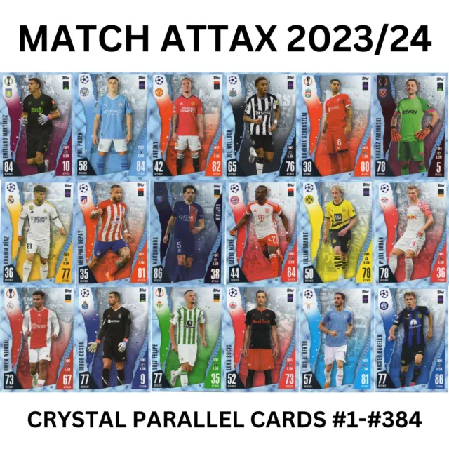 MATCH ATTAX 2024 23/24 Champions League Crystal Parallel Cards Choose