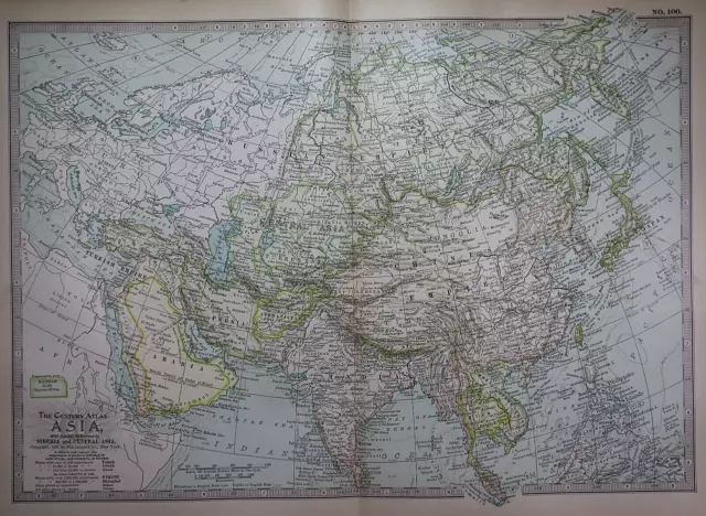 Old 1902 Century Atlas Map ~ ASIA ~(12x16) -#1167