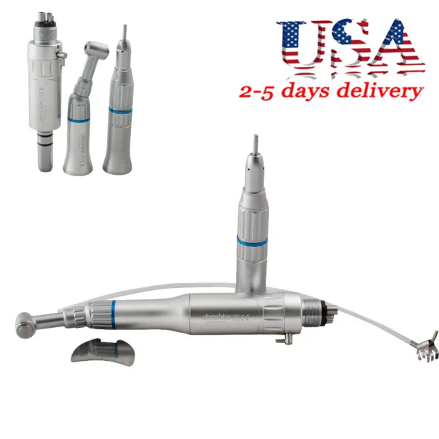 Denshine USA Dental Slow Speed Handpiece Kit Push Contra Angle Air Motor 4H FDA