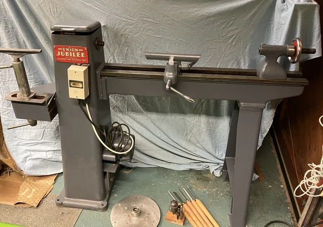 UNION JUBILEE WOOD turning lathe with accessories tools 650.00