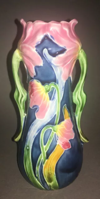 Art Nouveau German Majolica Vase