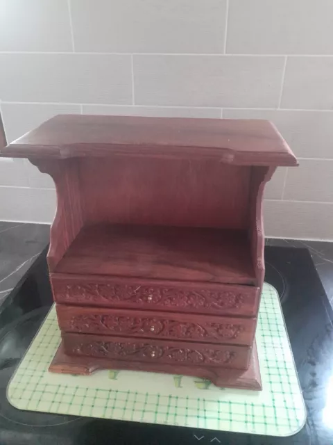 Hand Carved Wooden Jewellery Box