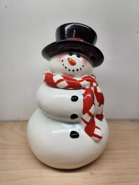 Vintage Atico Frosty The Snowman Cookie Jar Ceramic 11" Christmas Decoration