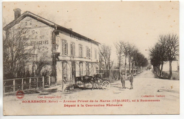 SUMSOUS - Marne - CPA 51 - coupling in front of the Hotel Avenue Prieur de la Marne