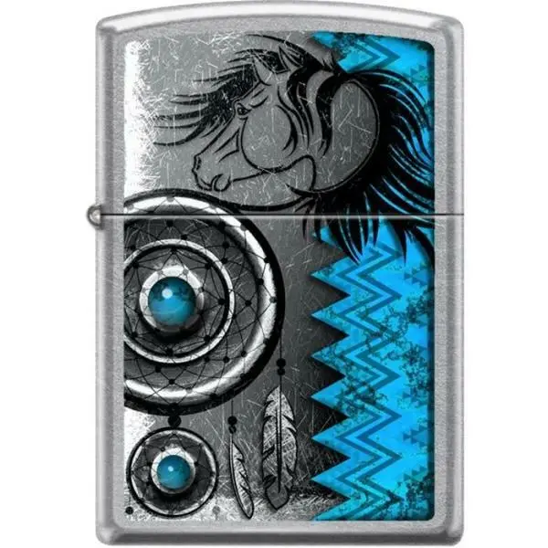 Zippo Lighter - Turquoise, Horse, Dreamcatcher Street Chrome - 854420