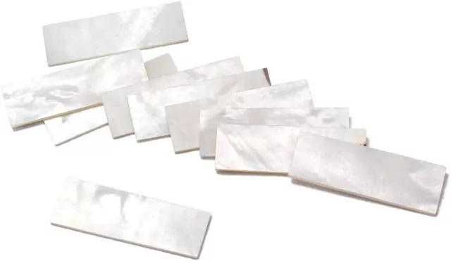 10Pcs Inlay Material White Mother of Pearl Shell Blanks Sheet for Guitar