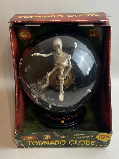 Vintage Gemmy Skeleton Tornado Globe MOTION LIGHTS & SOUND WORKING Vintage Gemmy Skeleton Tornado Globe MOTION LIGHTS & SOUND WORKING