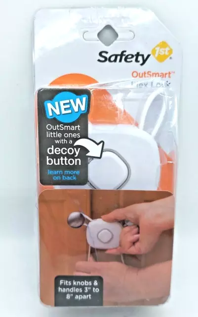 Safety 1st Out Smart Flex Cabinet Lock with Decoy Button White New