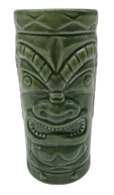 Vintage Green Ceramic Tiki Totem Mug Tumbler Mai Tai Drinks 2001 Hawaiian
