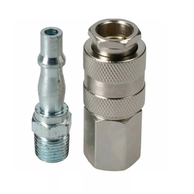 Zinc Plated Male PCL To Female EURO Air Fitting Convertor Quick-Release