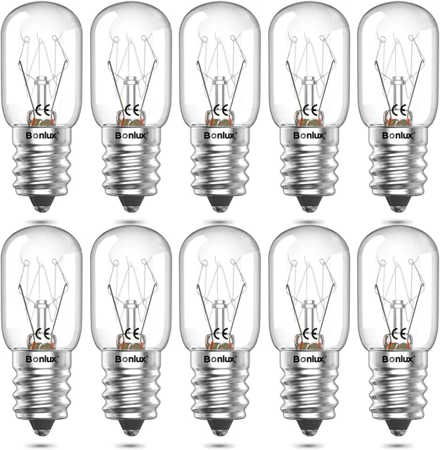 Bonlux 10er-Pack Salzlampe Glühbirnen dimmbar, 15 W E14 SES kleine Edison Schraube Pygmäen