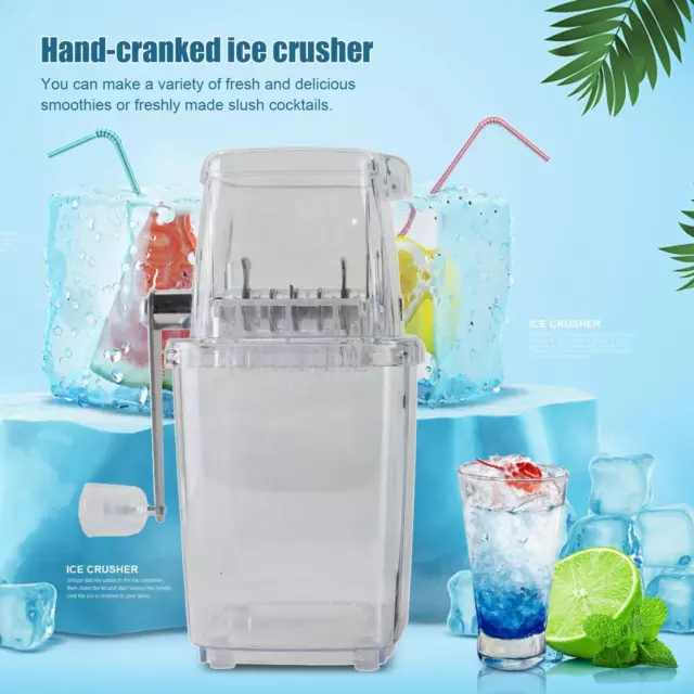 AU Hand-Cranked Ice Crusher Household Ice Breaker Ice Maker for Home Use (White) 3