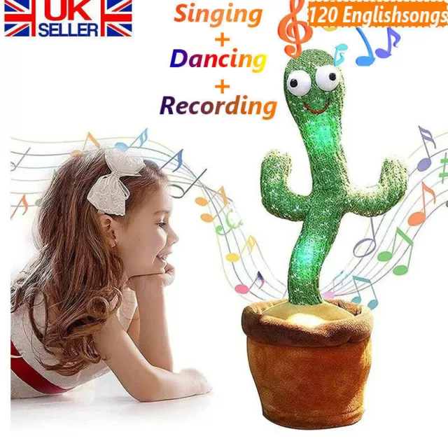Dancing Cactus Plush Toy Can Singing And Recording To Learn Talking christmas UK