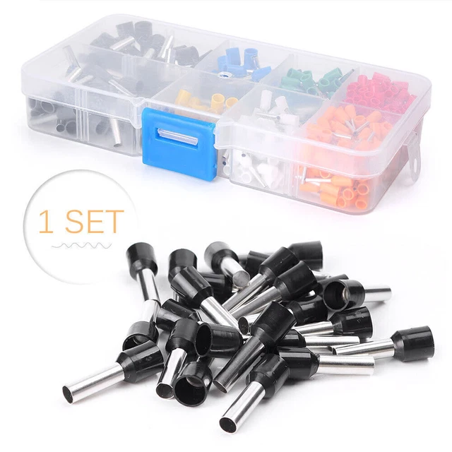 400pcs Wire Copper Crimp Connector Insulated Cord Pin End Terminal AWG 22-10 Kit