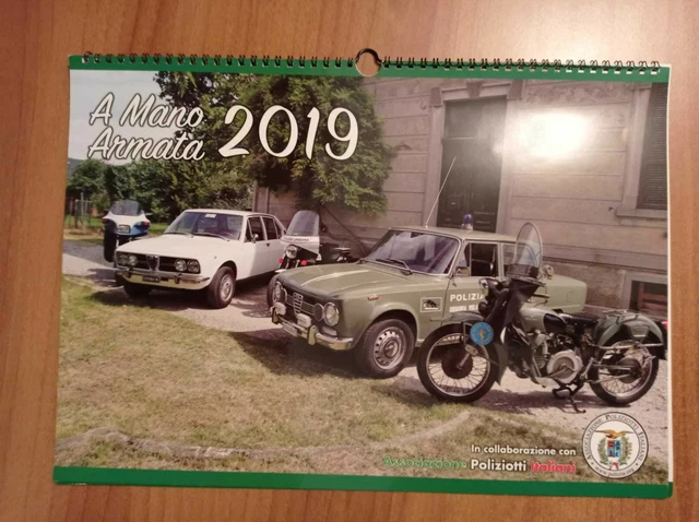 Calendario A Mano Armata 2019 Alfa Romeo 1300 Polizia Anni 70