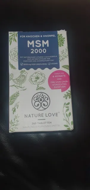 MSM 2000 nature love Nature vegan 365 Tabletten MHD 05/2024