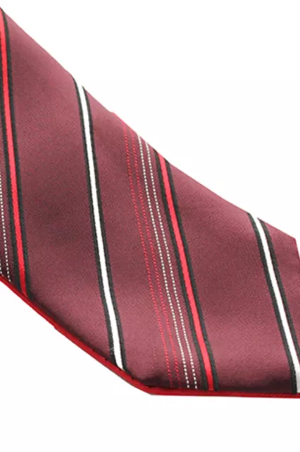 Alfani Spectrum New Red Burgundy Reversible Stripe Tie OS $49.5 2