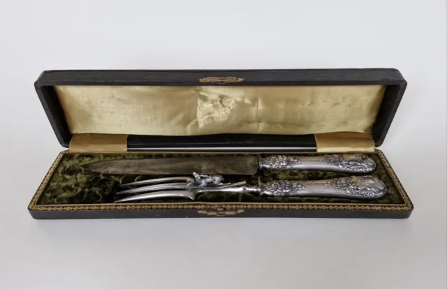ORFEVRE RAVINET DENFERT,ANCIEN Services à Découper et à Salade Argent