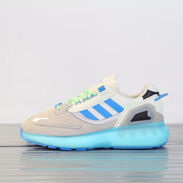 Herren adidas ZX 5K BOOST Turnschuhe weiß/grau/blau GY4160 UVP £159,99