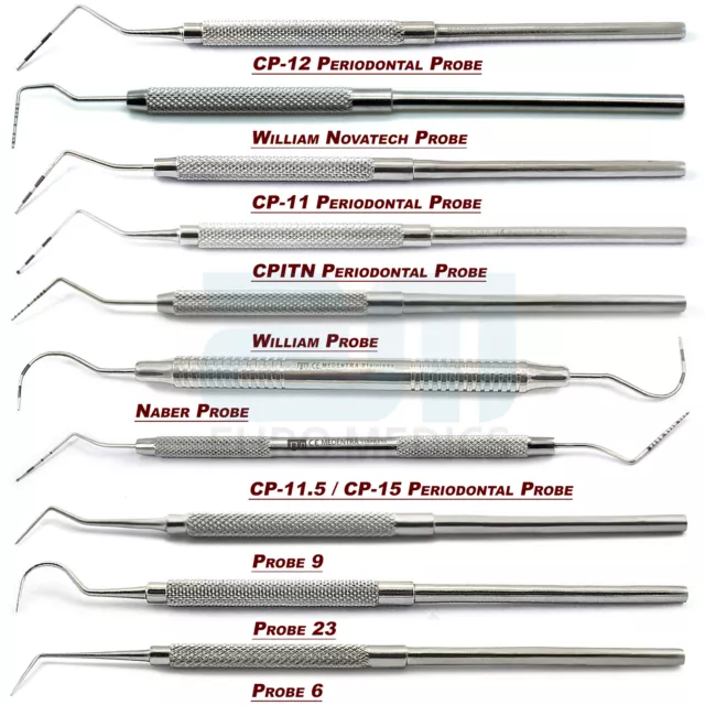 Periodontal Probes Dental Tooth Diagnostic William CP12 Naber CPITN Pocket Depth