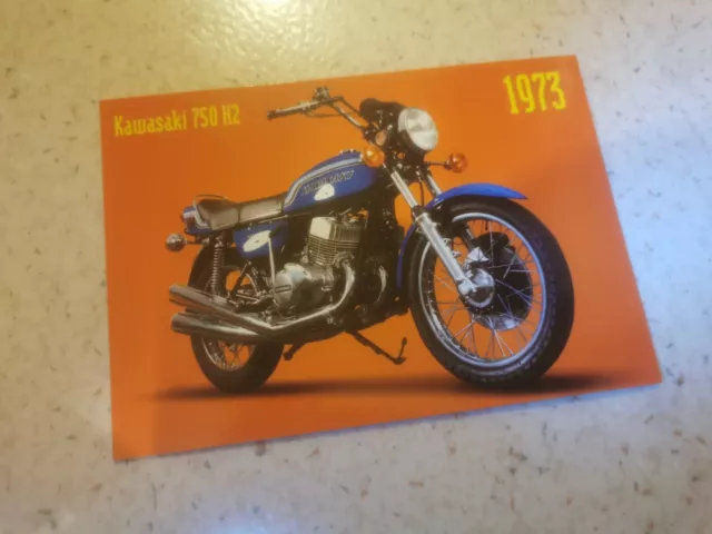 KAWASAKI 750 H2 1973 : Carte Postale Moto Postcard Motorcycle #0528