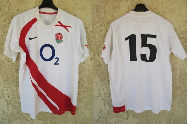 Maillot rugby vintage porté n°15 bleu blanc rouge STAG RUGBY ENGLAND