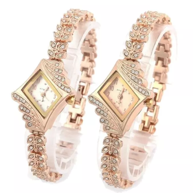 New Fashion Women Crystal Quartz Rhombus Bracelet Bangle Wrist Watch Watches