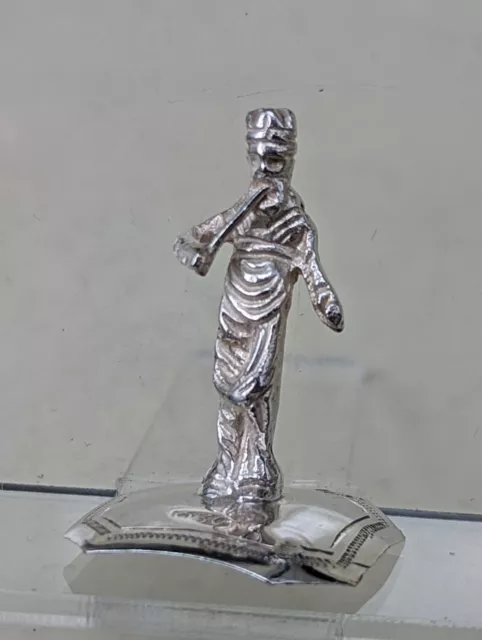 1893 Victorian solid silver miniature  figure of a gentleman with pipe