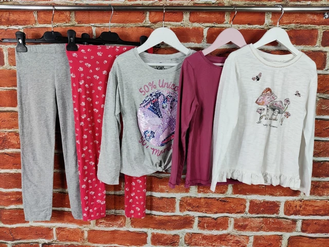 T-Shirt A Maniche Lunghe Bambina Pacchetto Età 6-7 Anni Next M&S Gap 122 Cm