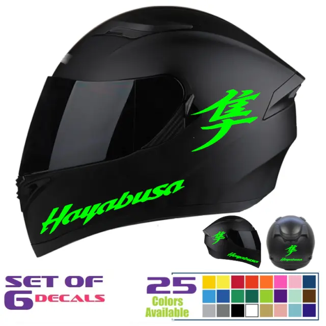 Helmet decal 6-pieces kit. Custom Bike Helmet Decal Set for Suzuki Hayabusa