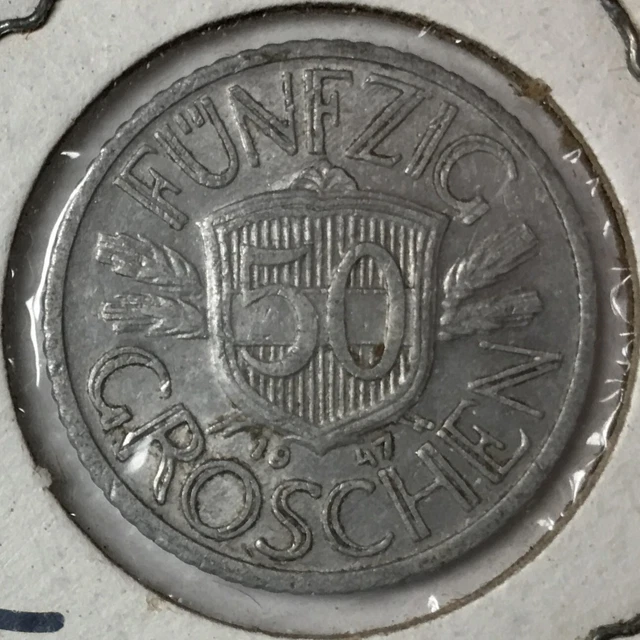 1947 Austria 50 Groschen - (F/VF) KM#2870 - Aluminum Coin - Eagle - AT50G47