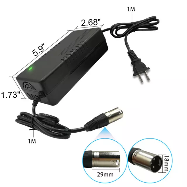 24V 2A-5A XLR Battery Charger for Mobility Pride Scooter Electric Wheelchair 2