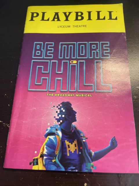 Be More Chill the Musical Original Broadway Playbill Opening Night No Sticker