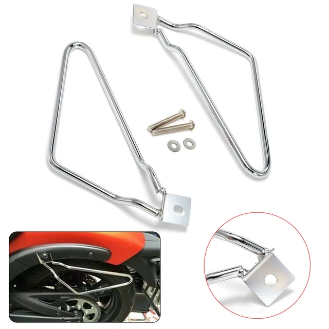 Chrome Motorcycle Saddlebag Bracket Support Bars Fit for Harley Cruise Dyna 883