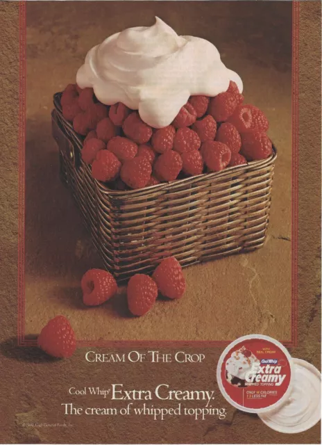 1990 Kraft Cool Whip Whipped Topping Raspberry print ad 90's advertisement