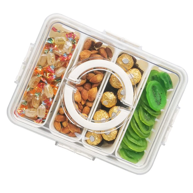 Plateau de service de fruits avec couvercle divisé pour collations Plateau de service de fruits avec couvercle divisé pour collations