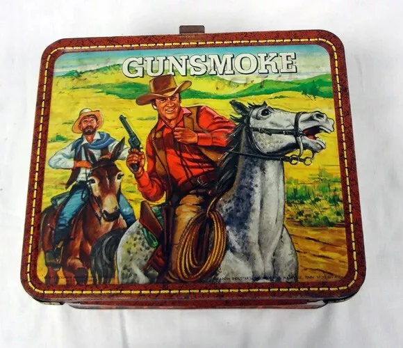 RARE 1973 Vintage Gunsmoke Metal Lunch Pail Box