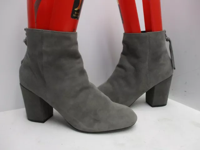 Steve Madden Cynthia Gray Suede Leather Zip High Heel Ankle Boots Womens Sz 10 M