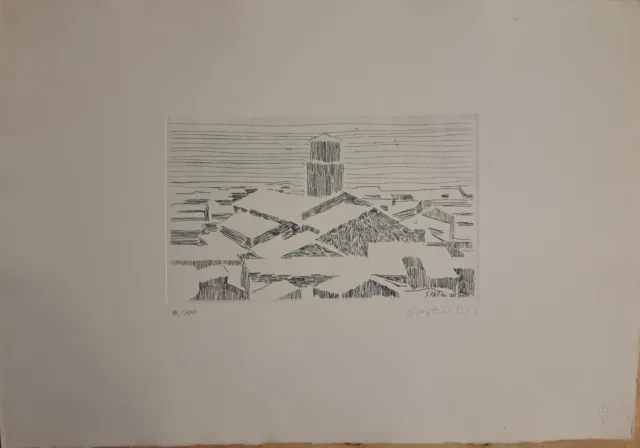 ClaudioSpattini,  Puntasecca Su carta, 1978, stampa 23x31 cm.