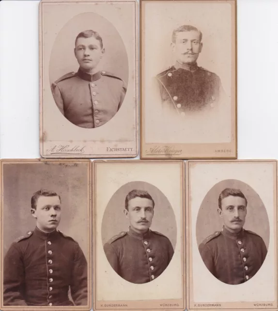 vintage Foto Cabinet Portrait CDV 5 St. Soldat