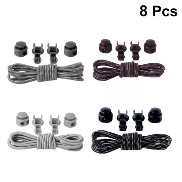 4 Pairs Stretchy Laces for Sneakers Kids Elastic Shoelaces with Lock