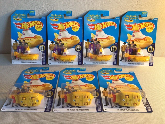 Hot Wheels The Beatles gelbes U-Boot-Display Zeit lange Karte 1/64 Druckguss