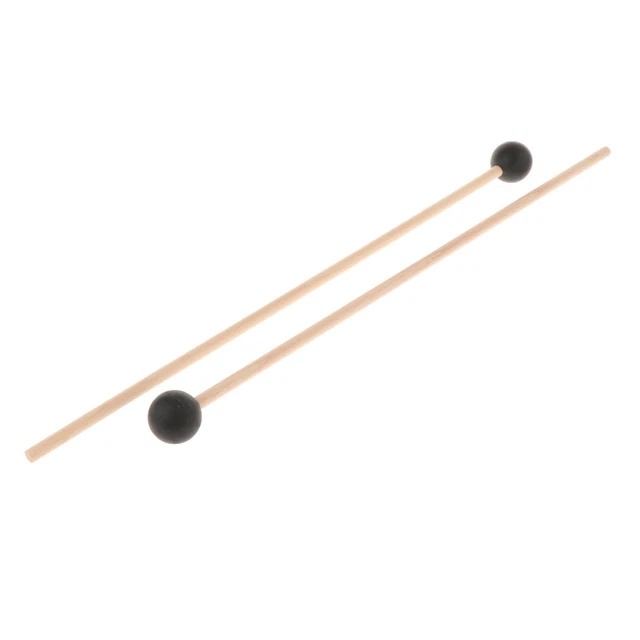 1 paire de maillet en caoutchouc avec manche en bois pour cloches de tambour