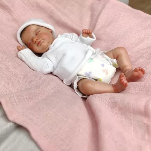 25cm Mini Reborn Doll Cloth Body Handpainted Hair Newborn Toddler Doll Kids Toy