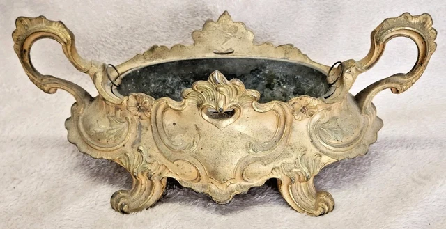 ANCIENNE JARDINIERE CENTRE De Table En Regule Decor Rocaille EUR 20,00