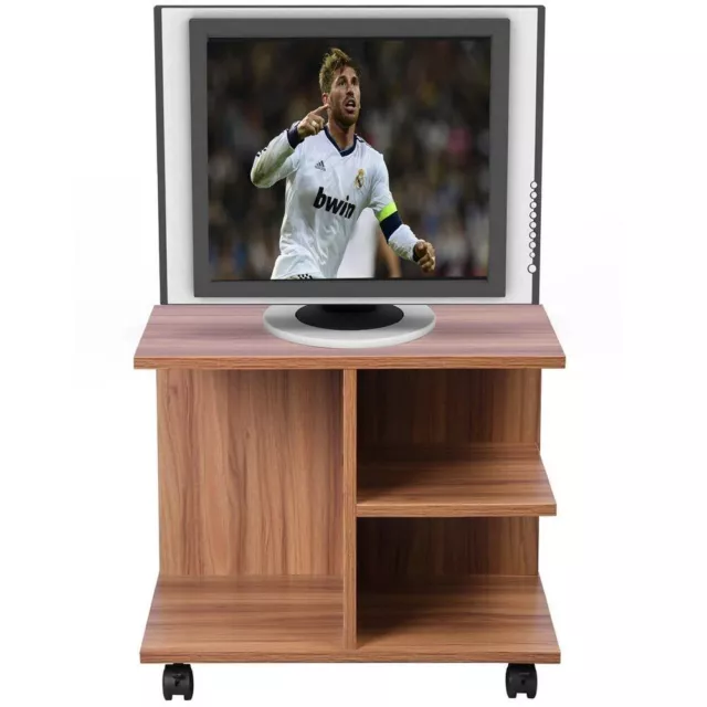 Tavolino Salotto Multifunzione Porta TV Riviste Comodino con Ruote Legno Noce 3