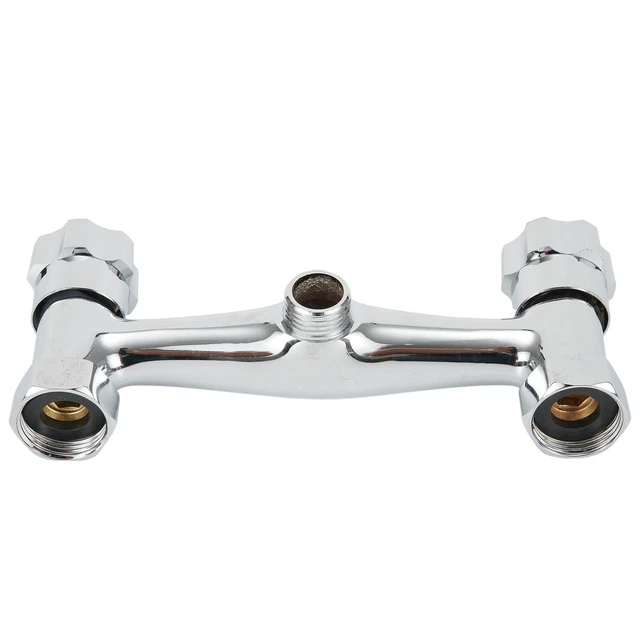 Chrome Bathroom Shower Mixer Tap with Twin Outlet Bar Valve High Quality